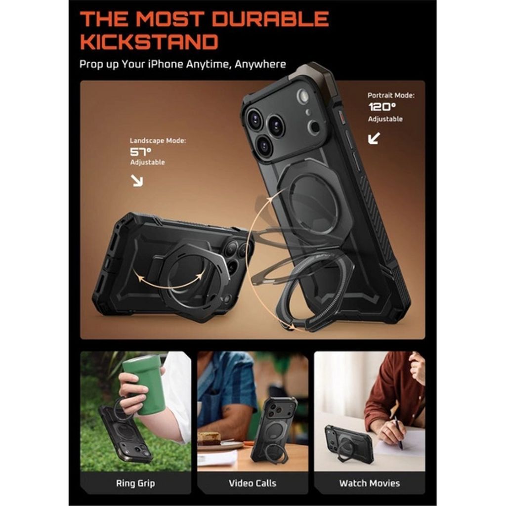Supcase UB Grip MagSafe Skal till iPhone 17 Pro Max - Svart