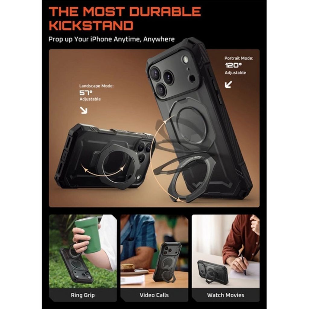 Supcase UB Grip Pro MagSafe Skal till iPhone 17 Pro Max - Svart