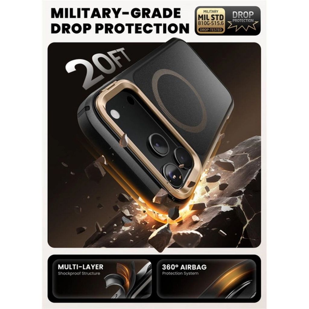 Supcase IBLSN Ares Flip MagSafe Skal till iPhone 17 Pro Max - Guld