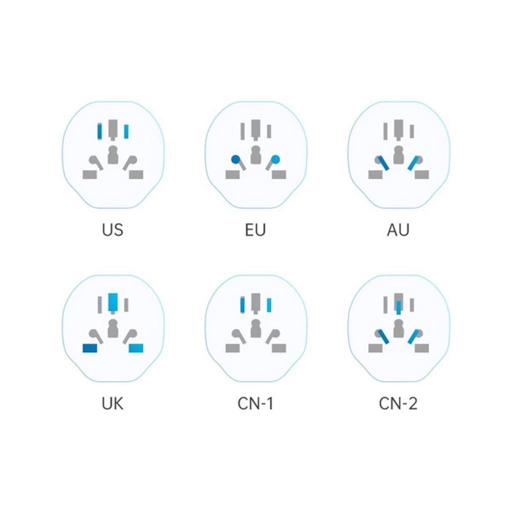 Tech-Protect universal reseadapter till EU - vit
