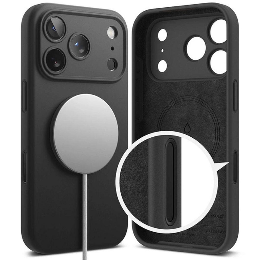 Ringke Silicone Magnetic MagSafe Cover till iPhone 17 Pro Max - Sort