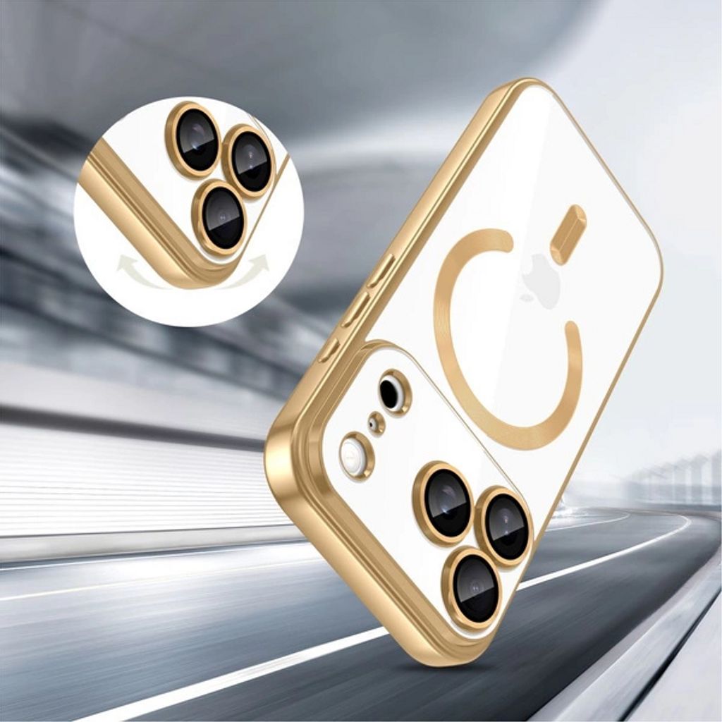 Tech-Protect MagFlex MagSafe Deksel till iPhone 17 Pro Max - Gull/Gjennomsiktig