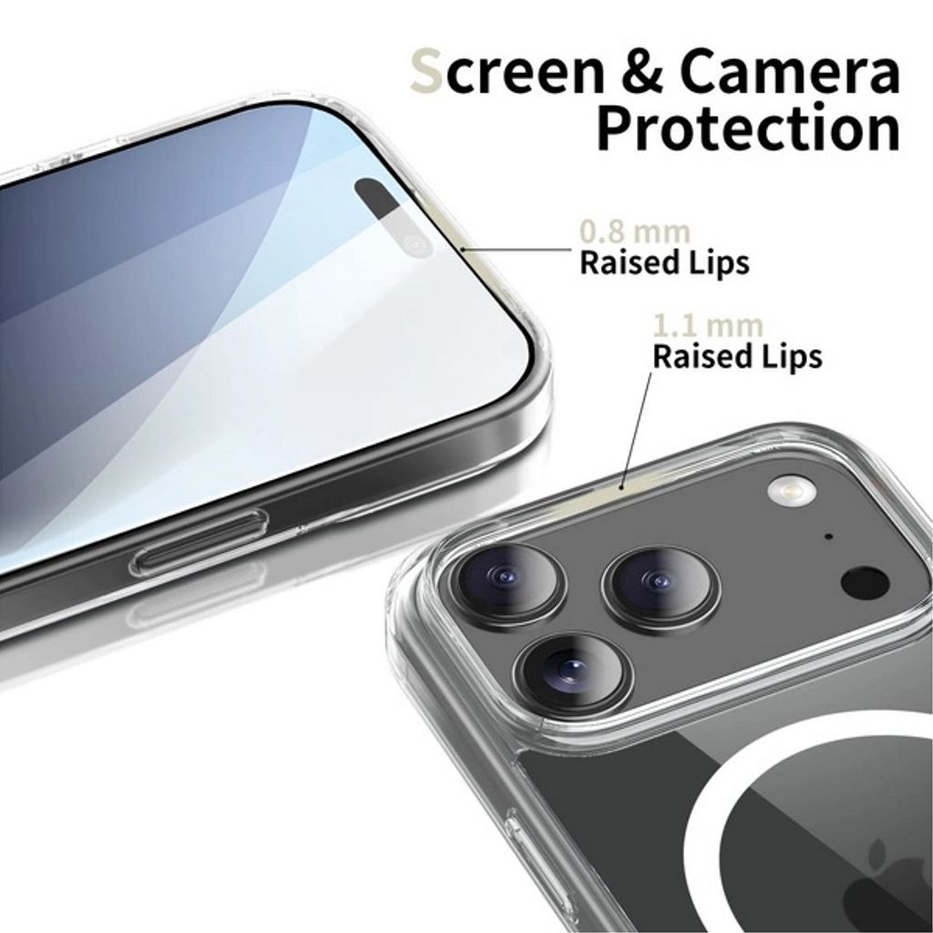 Tech-Protect FlexAir Hybrid MagSafe Deksel till iPhone 17 Pro Max - Gjennomsiktig