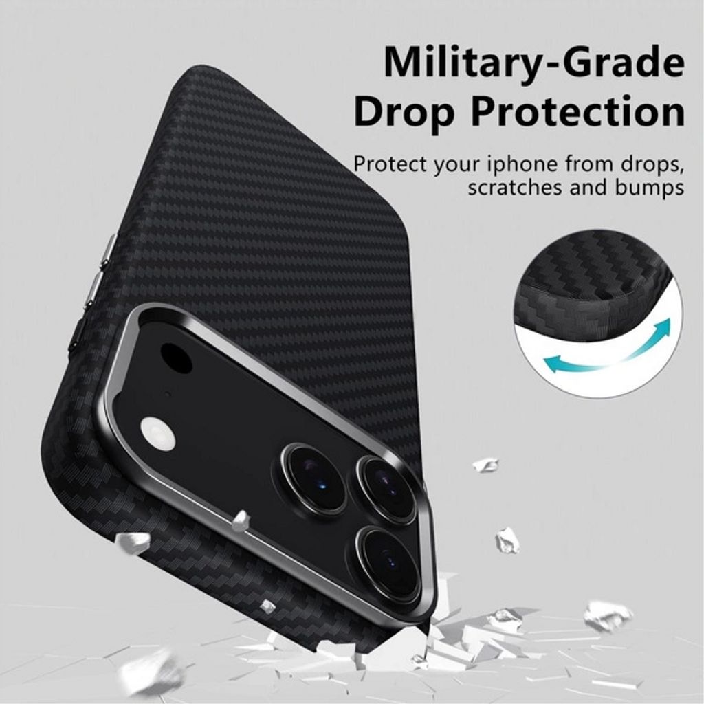 Tech-Protect Ion Carbon MagSafe Deksel till iPhone 17 Pro Max - Grå/Svart