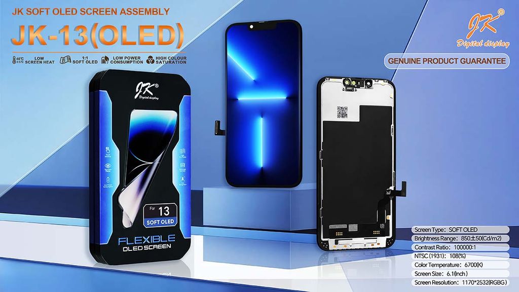 iPhone 13 Soft OLED Screen Assembly – JK Premium
