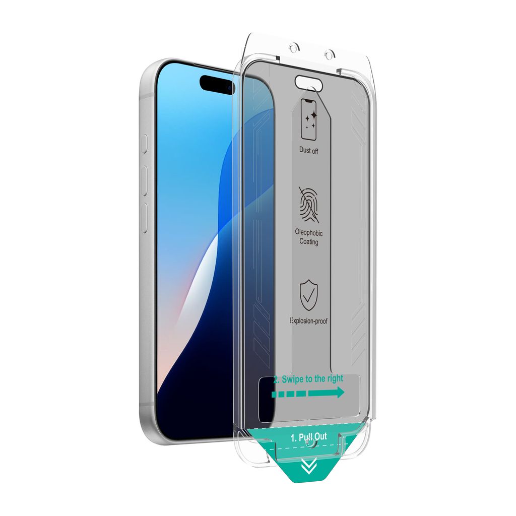 SiGN Privacy Näytönsuoja iPhone 18 Pro – EZ Apply pölyttömän sovittimen kanssa
