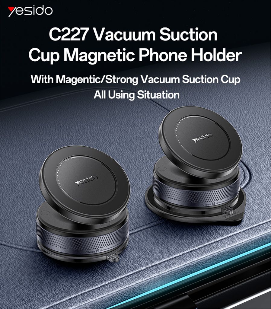 YESIDO C227 Magnetisk Vakuumtelefonholder for Bil