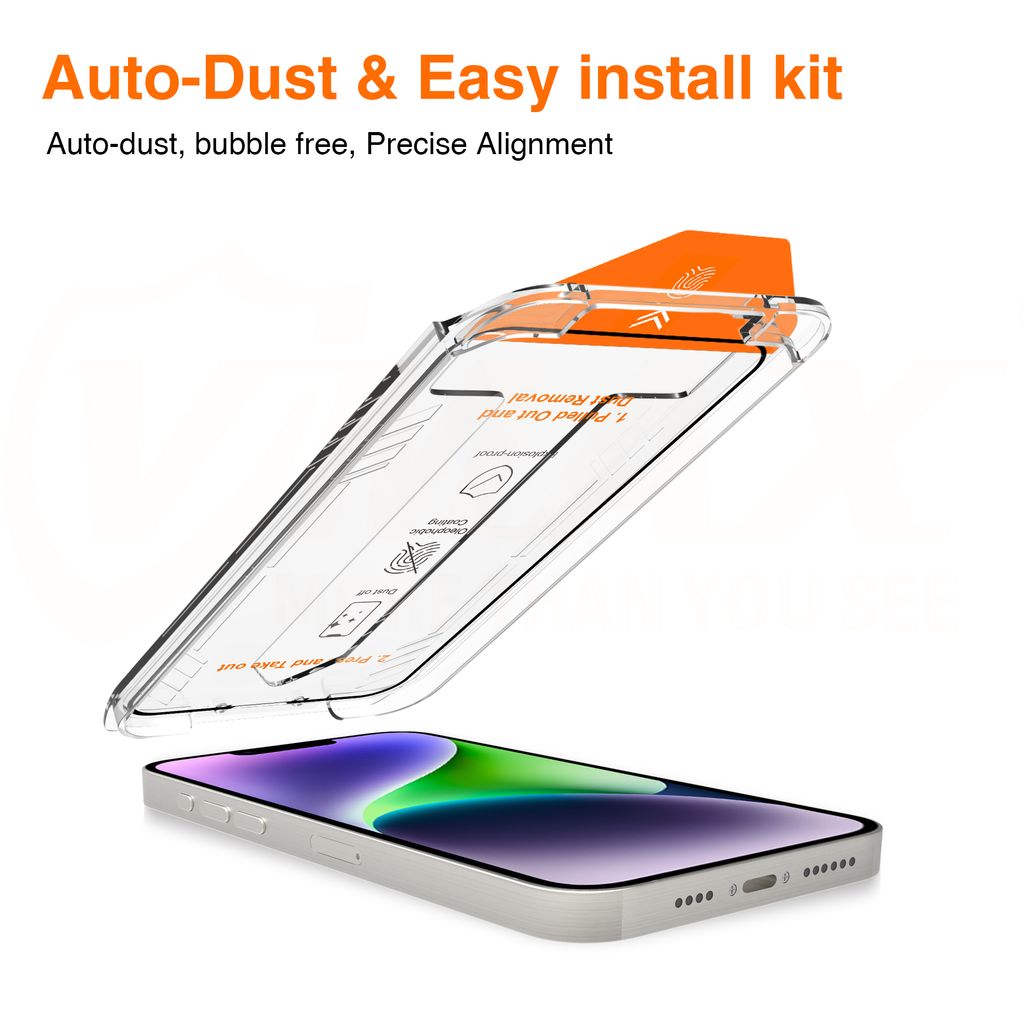 SiGN Skærmbeskytter iPhone 14/13/13 Pro/16e – EZ Apply med støvfri applikator