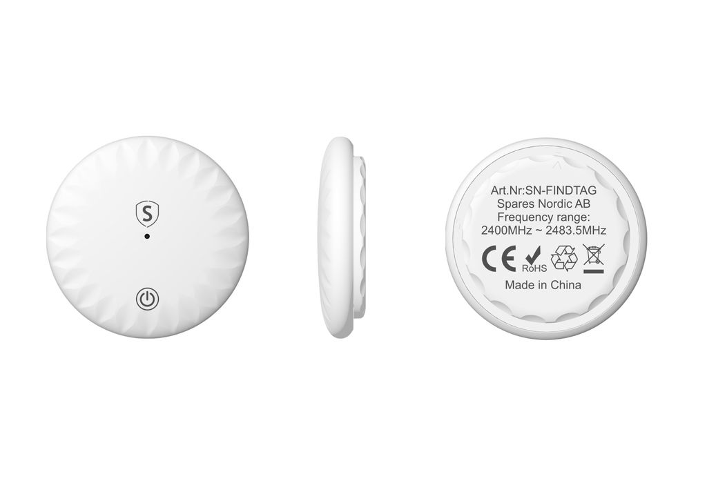 SiGN Location Finder Smart Tag Bluetooth-tracker med fodral och nyckelring – vit