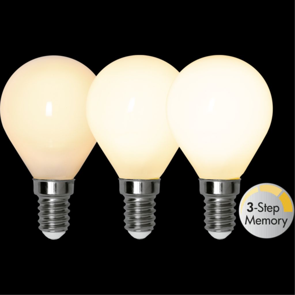 LED-lampa E14 P45 Opaque Filament RA90 3-step memory