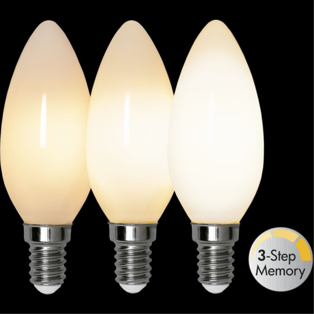 LED-lampa E14 C35 Opaque Filament RA90 3-step memory
