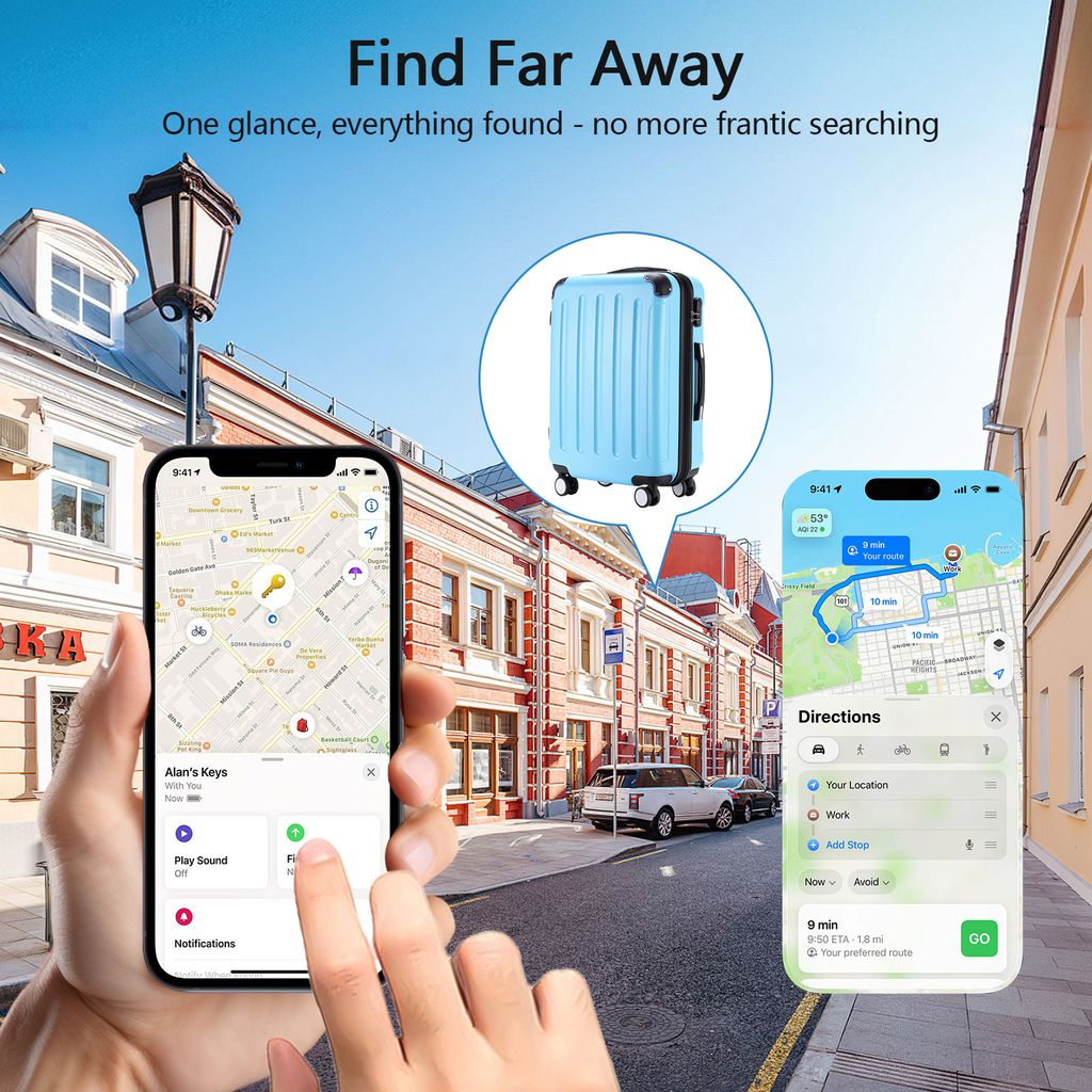 SiGN Location Finder Smart Tag Bluetooth-tracker med fodral och nyckelring – vit