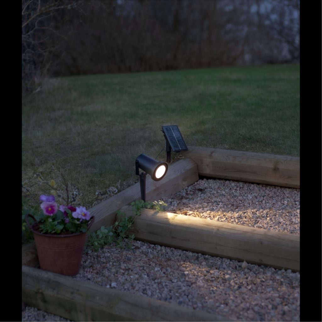 Star Trading solcellsspotlight Powerspot 10 cm – Svart