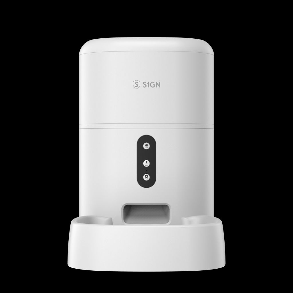 SiGN älykäs automaattinen ruokinta-automaatti koirille ja kissoille 4L – valkoinen