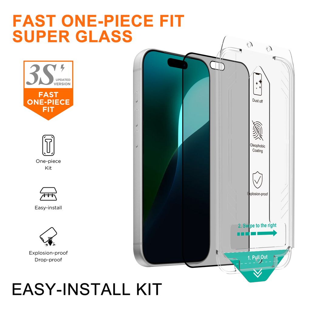 SiGN Privacy Näytönsuoja iPhone 18 Pro Max – EZ Apply pölyttömän sovittimen kanssa