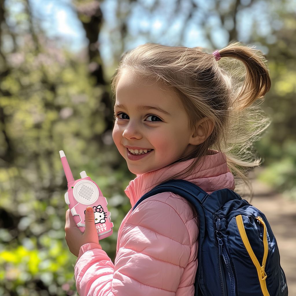 Hello Kitty radiopuhelin 150 metrin kantama - pinkki/valkoinen