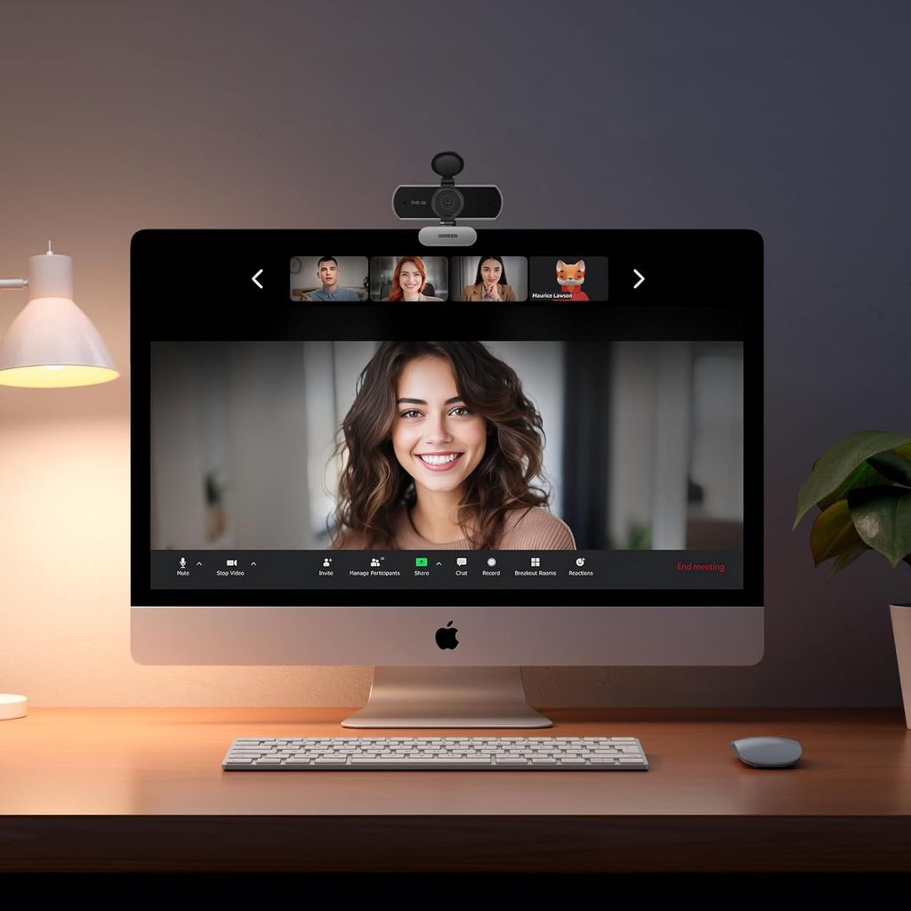 UGREEN USB Full HD Webcam – 1080p, Dual Mics, Privacy Cover