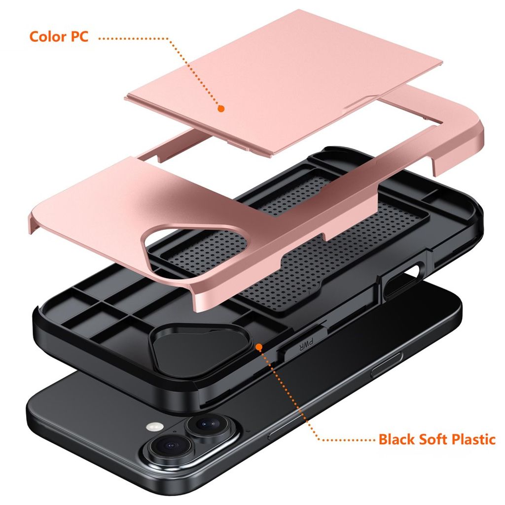 iPhone 17 Deksel med kortspor - Rose gull