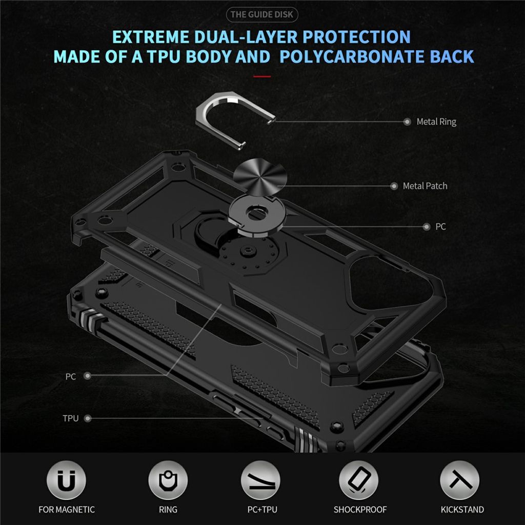 iPhone 17 Cover med ringholder - Sort