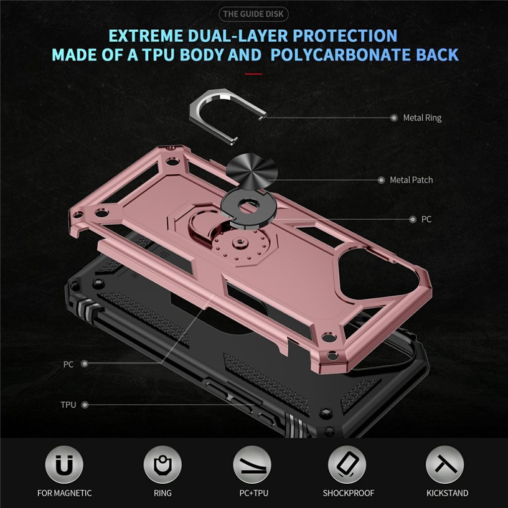 iPhone 17 Cover med ringholder - Rosa guld