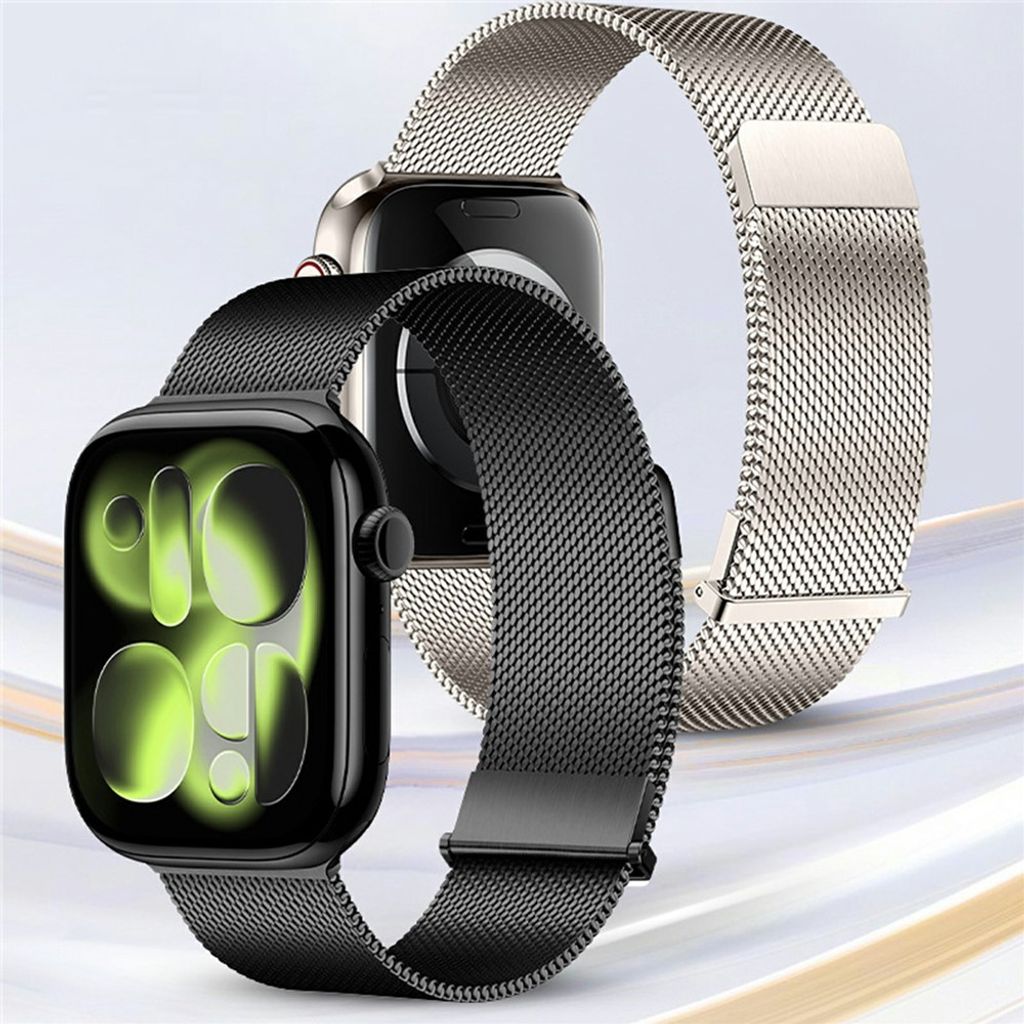 Apple Watch 42/41/40/38mm Milanese Magnetisk Klokkereim – Sølv