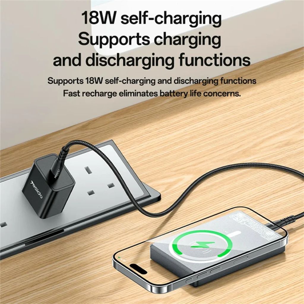 Yesido YP91 magnetisk trådløs powerbank 10000mAh – sort