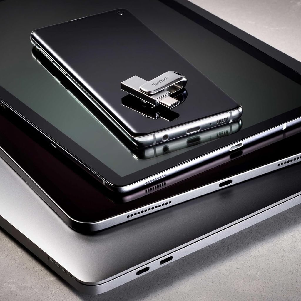 SanDisk Ultra Dual Drive Luxe 1TB USB-C 3.2 USB-flashdrev - sølv