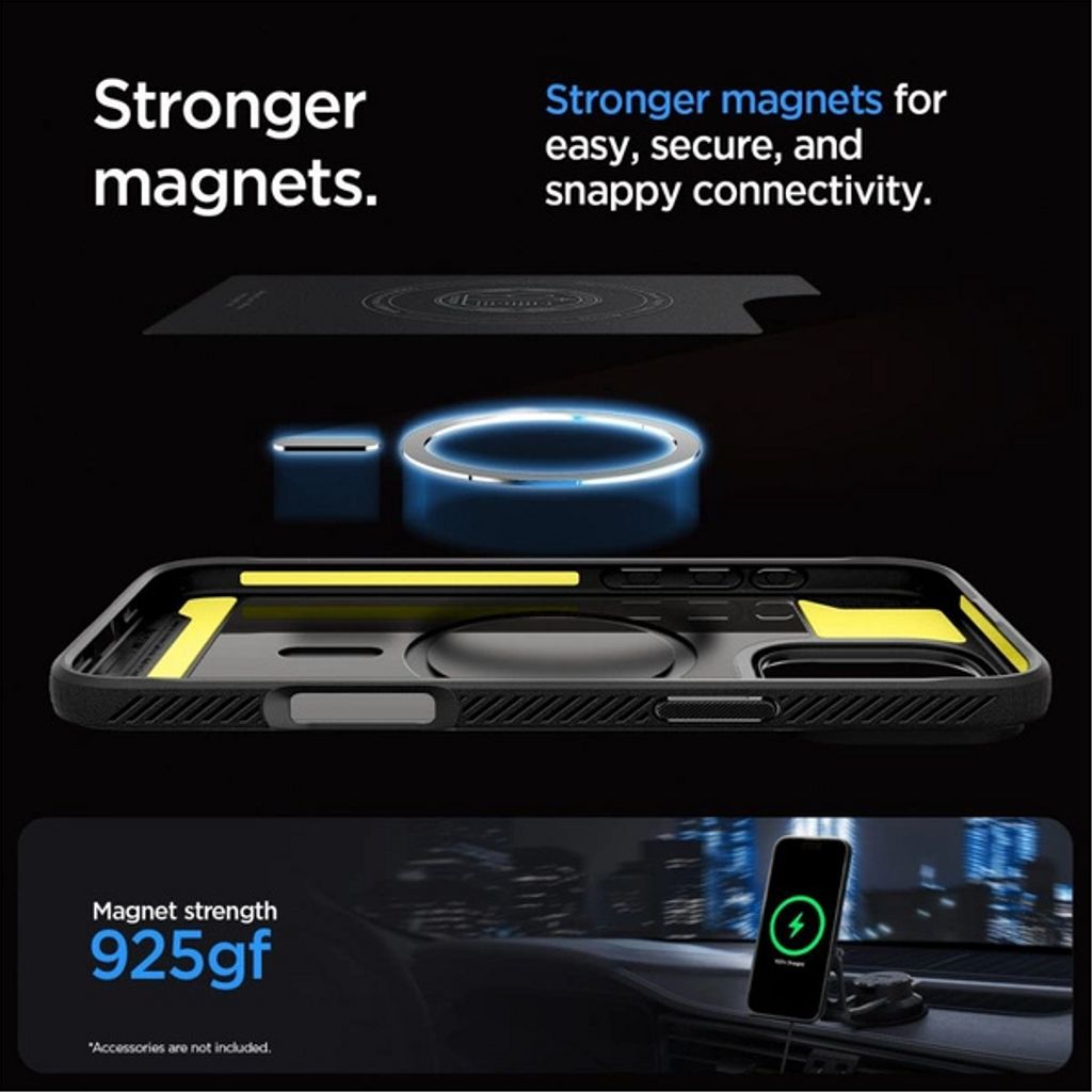 Spigen iPhone 16 Pro Max Rugged Armor MagSafe Kuori - Musta
