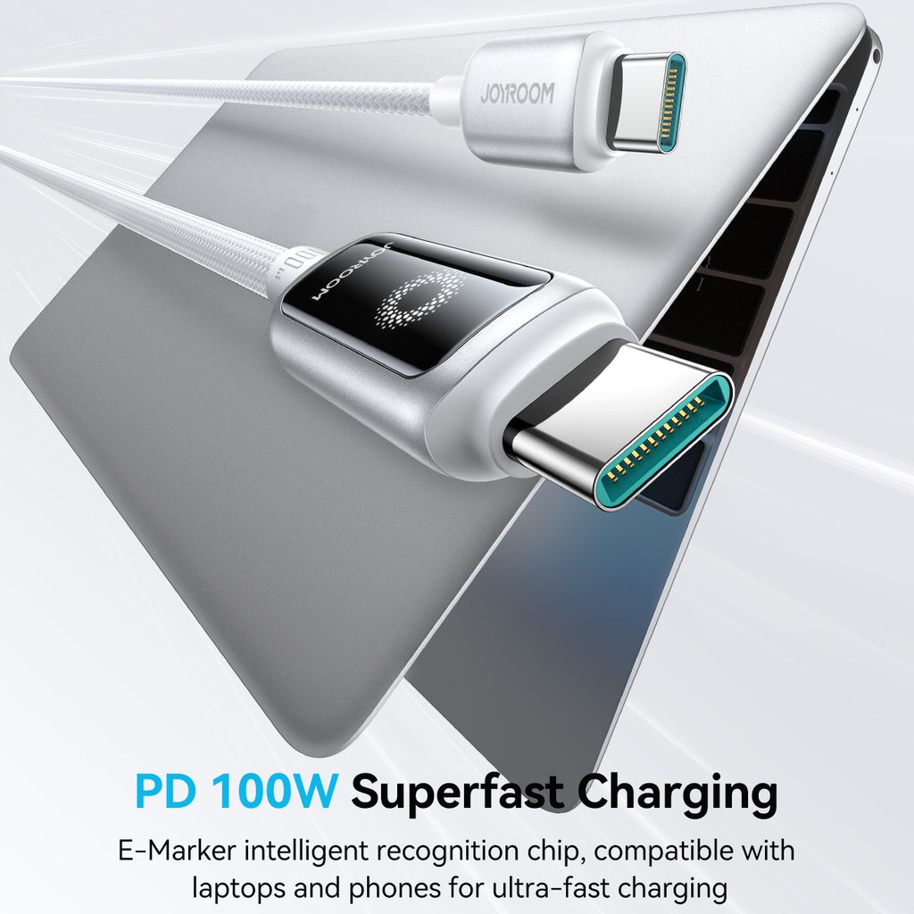 Joyroom USB-C to USB-C Fast Charging Data Cable 100W, 1.2m - Black