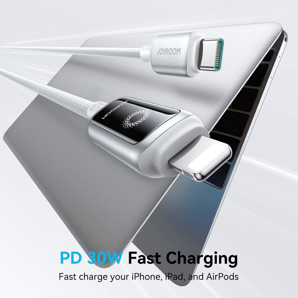 Joyroom USB-C till Lightning Snabbladdningskabel 30W, 1,2m - Vit