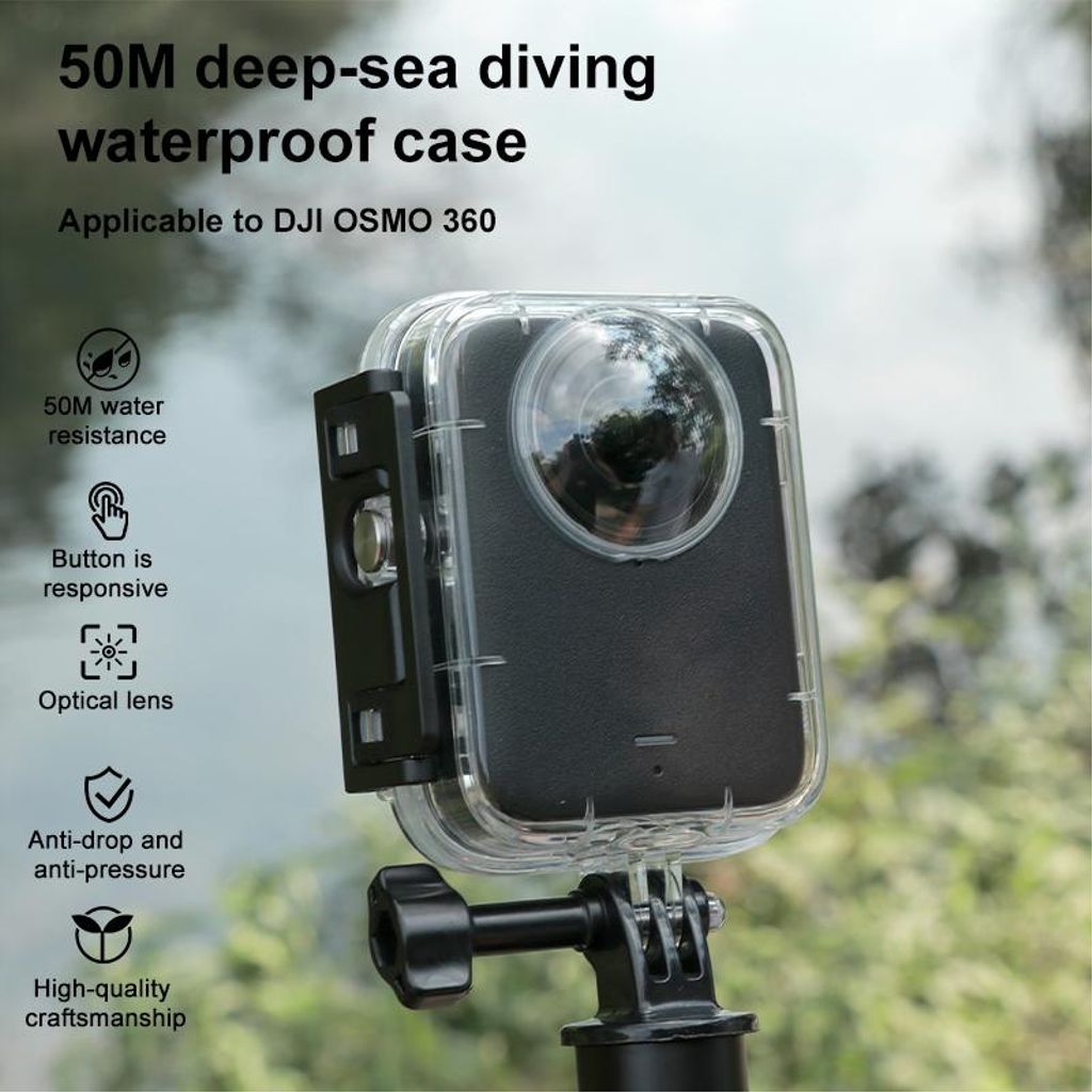 DJI Osmo 360 dybt vandtæt etui op til 50 m med silikone linsedæksel