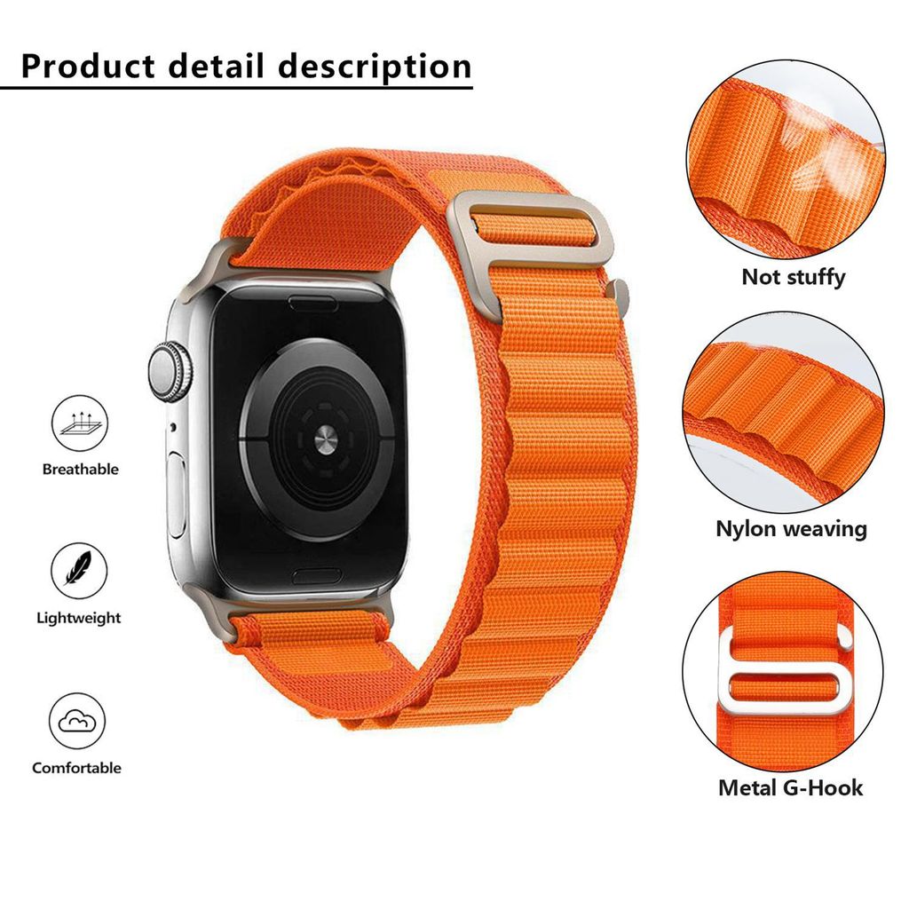 xDfind Apple Watch 49mm/46mm/45mm/44mm/42mm kellonranneke nailonia - vihreä