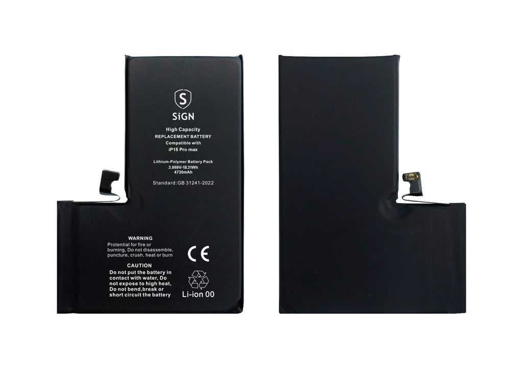 SiGN iPhone 15 Pro Max Korkean kapasiteetin akku - 4730mAh