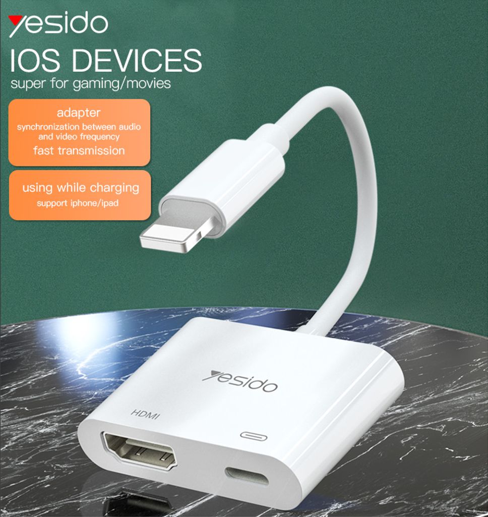 YESIDO HM06 Lightning til HDMI lyd- og videoadapter