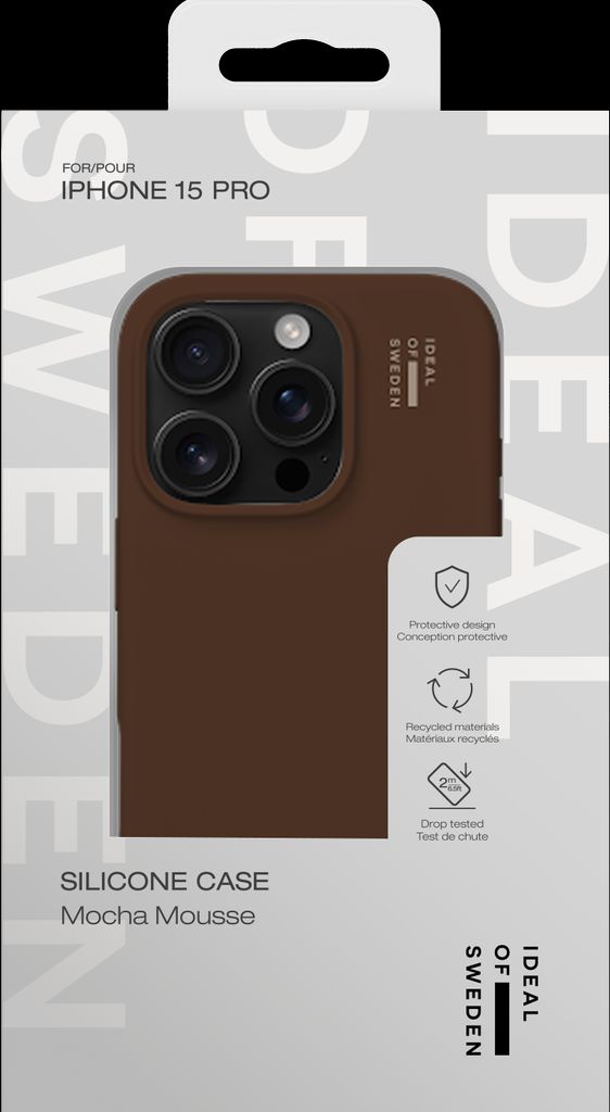iDeal of Sweden iPhone 15 Pro Silicone Case - Mocha Mousse
