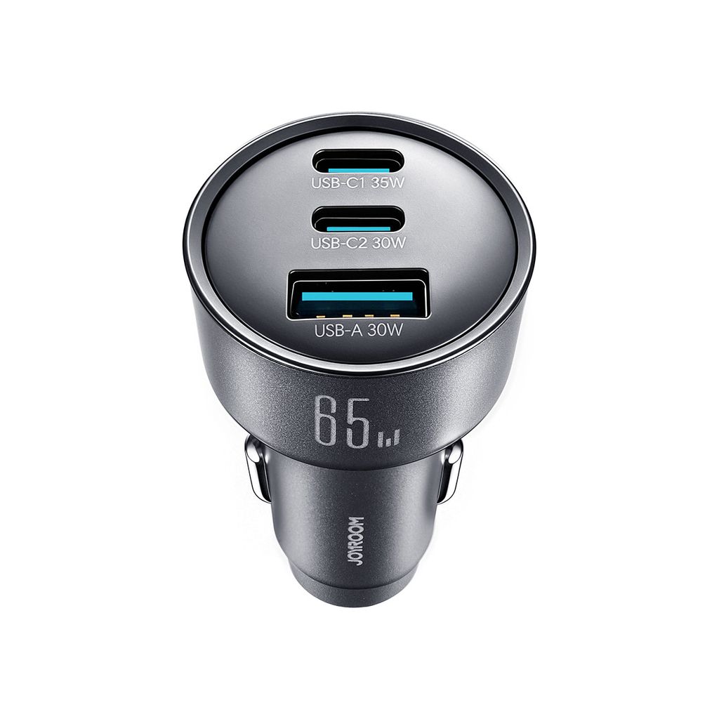 Joyroom JR-CL21 65W 3-i-1 billaddare USB-C/USB-A – Svart
