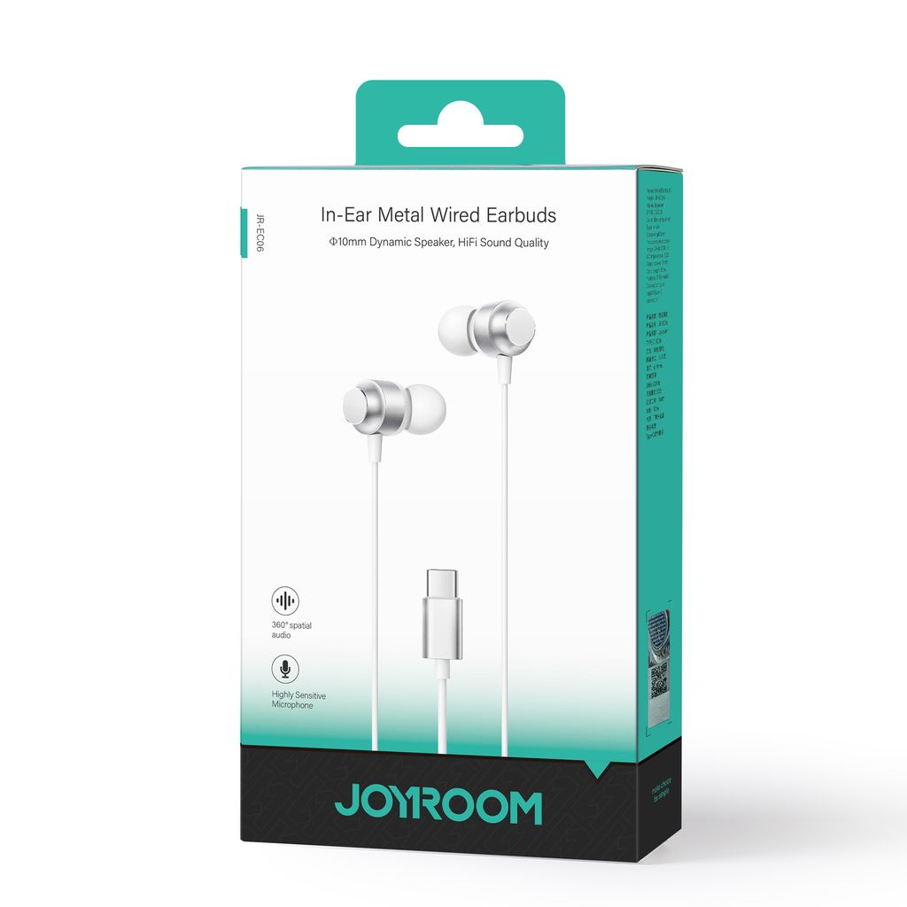 Joyroom JR-EC06 USB-C in-ear høretelefoner – hvide