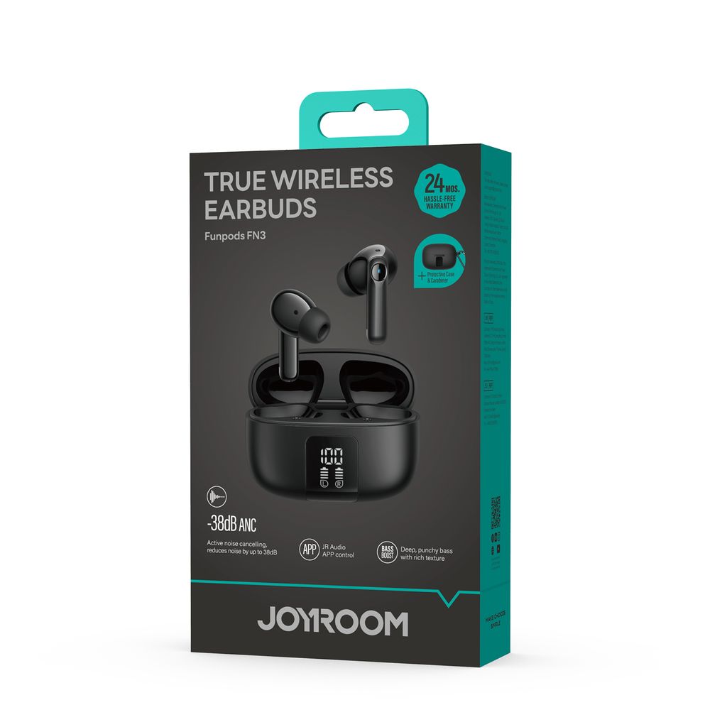 Joyroom Wireless Earphones with ANC and Smart App Control - Black
