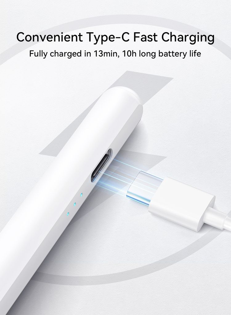 Joyroom JR-X9S Pro aktiv kapasitiv styluspenn + 2 ekstra tupper – hvit