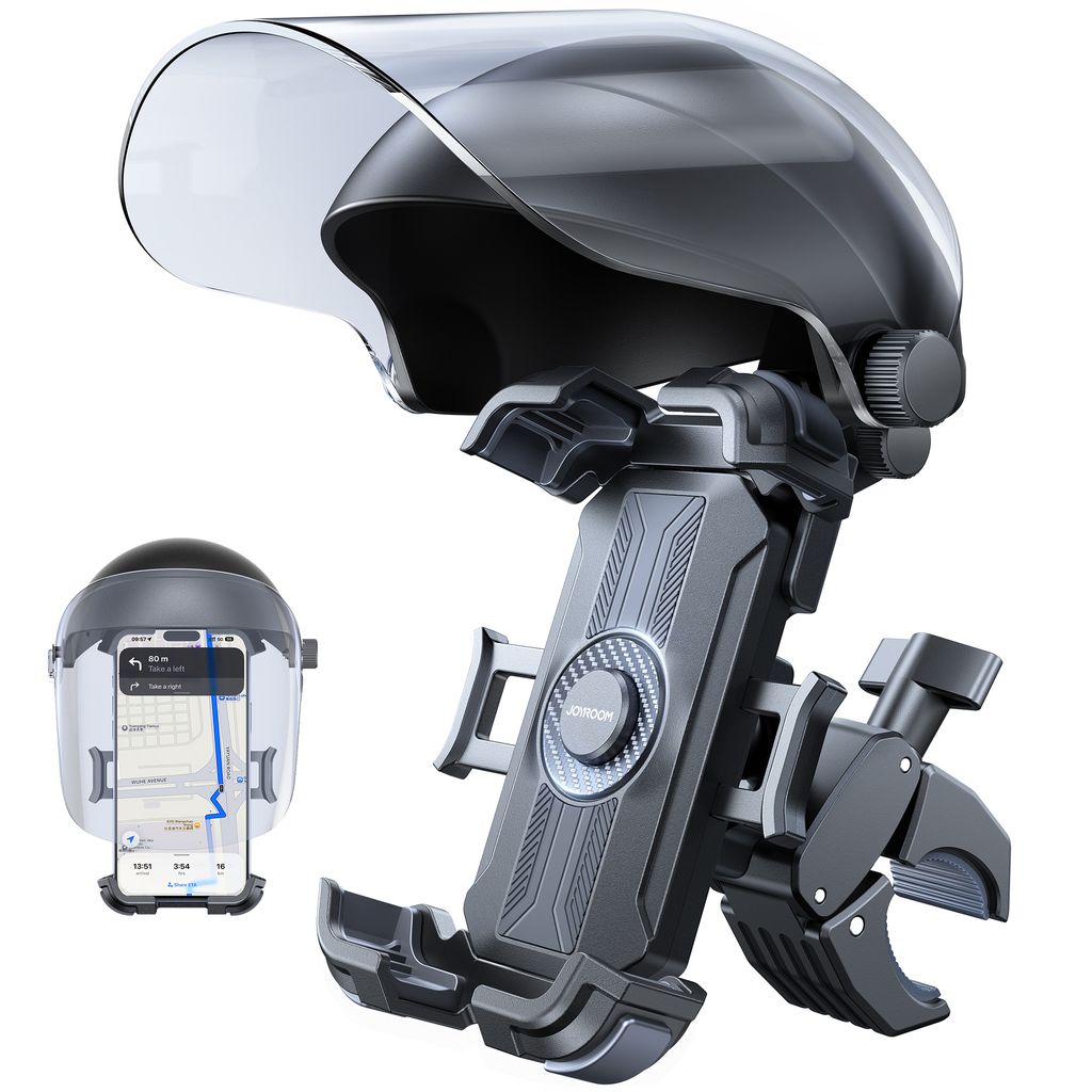 Joyroom JR-ZS526 Telefonholder med Solskærm til Motorcykelstyr – Sort