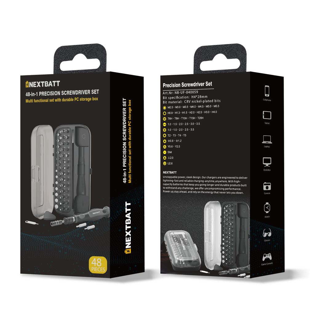 NEXTBATT 48-i-1 Precisionsskruvmejselset till Surfplattor