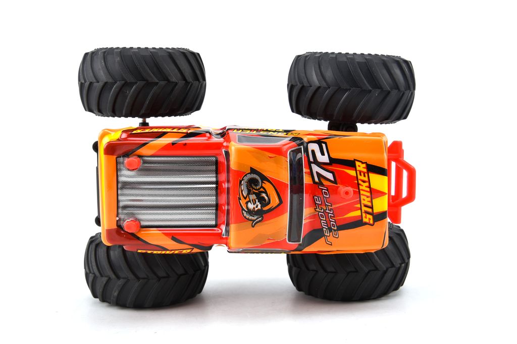 Gear4Play 1:28 Big Wheel Monster Truck Radio-ohjattava auto – Punainen/Keltainen