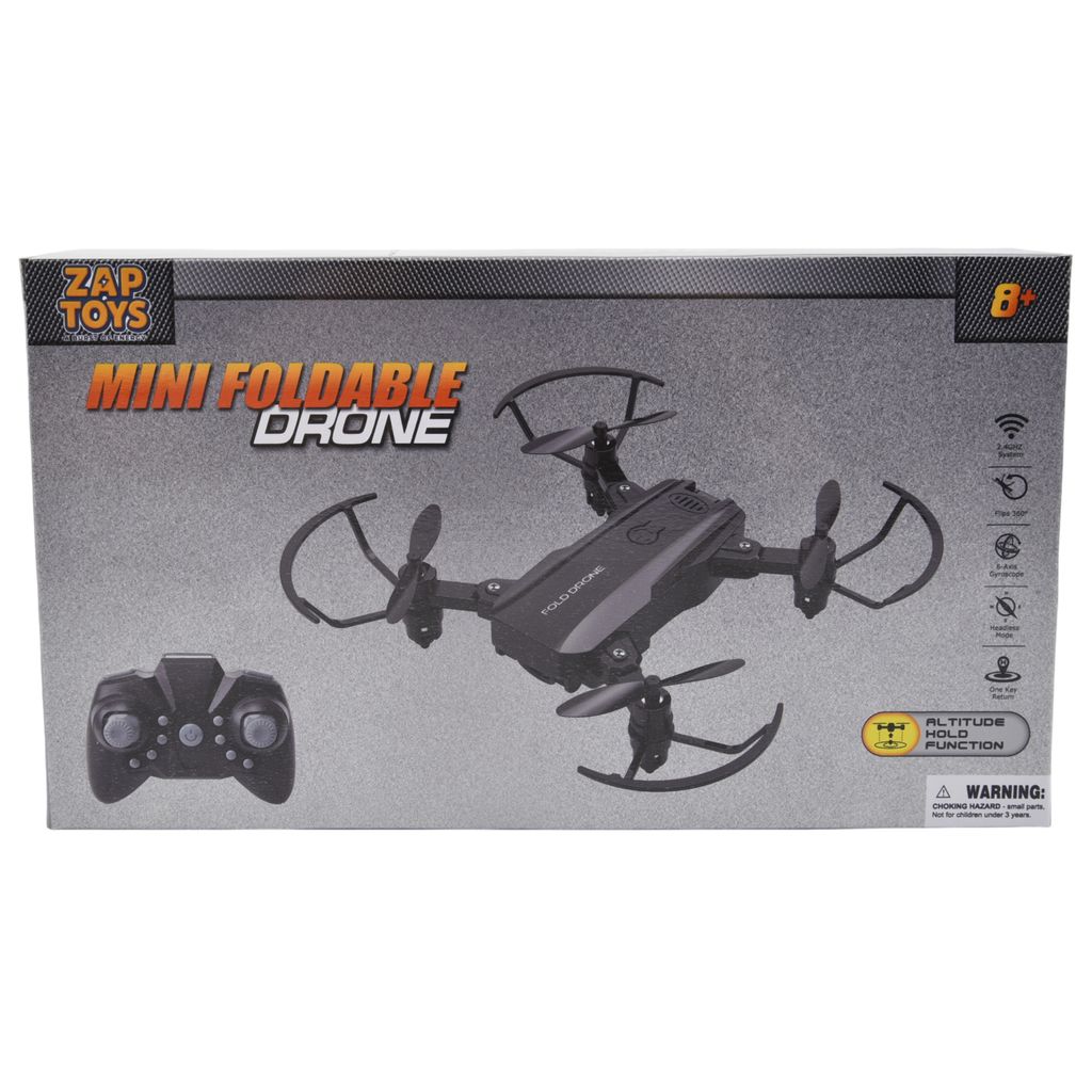 Zaptoys Foldbar Mini Drone – Sort