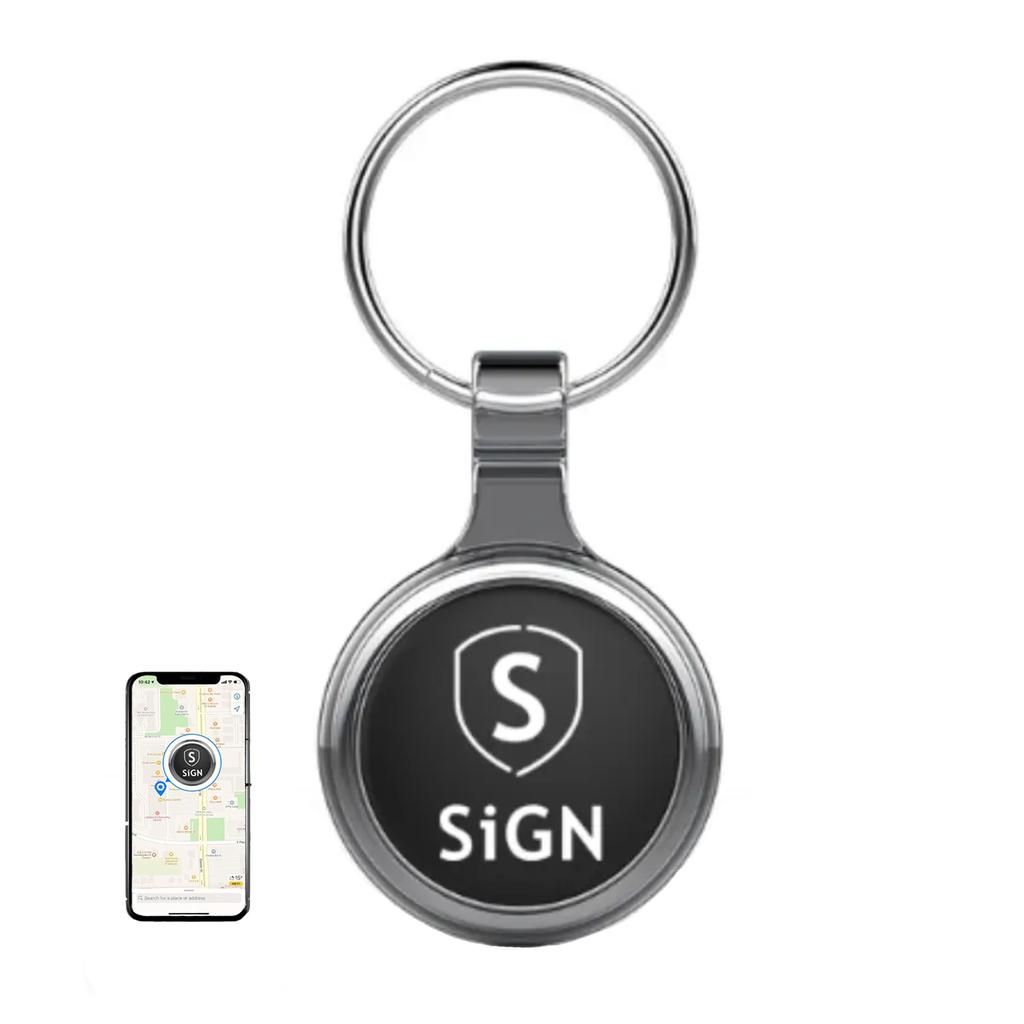 SiGN Smart Bluetooth Finder + nyckelring i konstläder – svart