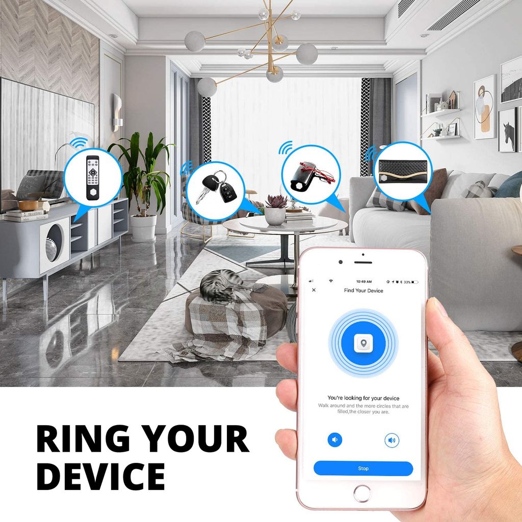 SiGN Smart Bluetooth Finder + nyckelring i konstläder – svart
