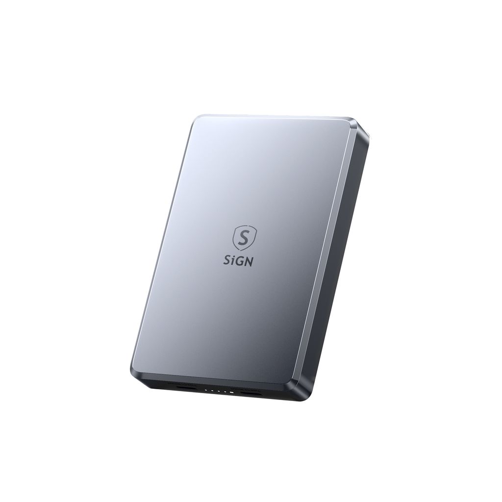 SiGN Ultratunn Magnetisk Powerbank 10000mAh, 22.5W – Grå
