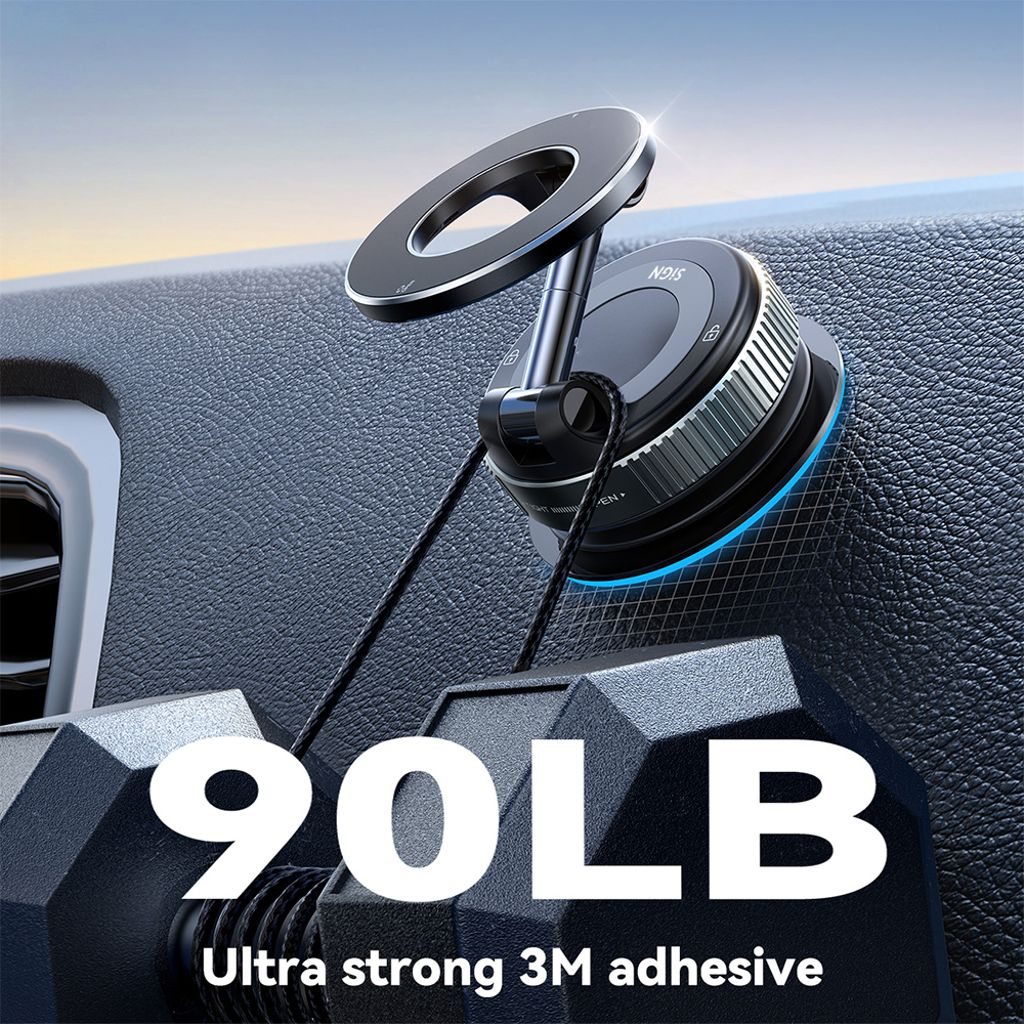 SiGN Magneettinen Puhelinteline Autolle Taittuvalla Muotoilulla – Musta