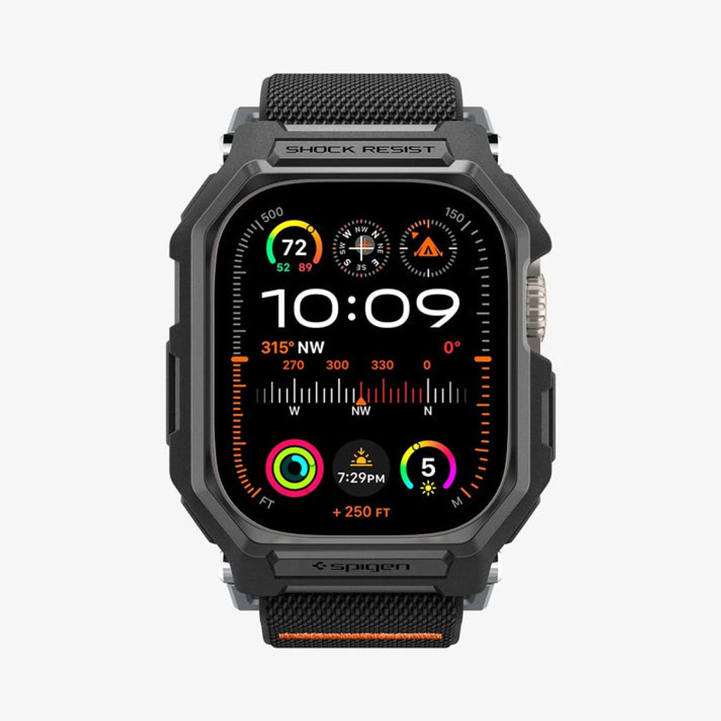Spigen Apple Watch Ultra 4/3/2/1 49mm Kellonranneke & Kuori Lite Fit Pro - Musta