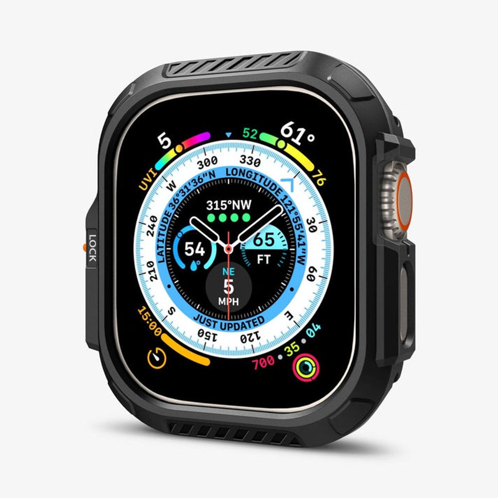 Spigen Apple Watch Ultra 4/3/2/1 49mm kuori Lock Fit - Musta
