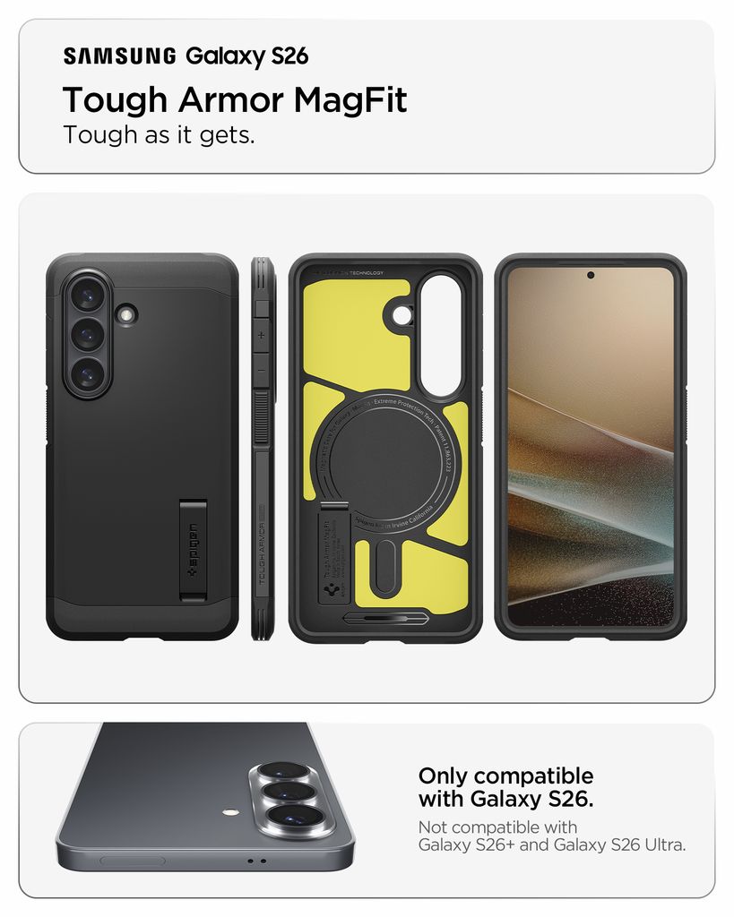 Spigen Samsung Galaxy S26 Tough Armor MagFit Skal - Svart